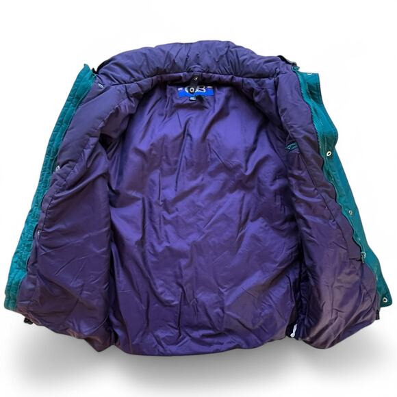 Vintage 90s CB Sports Parka Puffer Jacket Green Purple L Winter Spring Ski Gorp - Picture 5 of 14